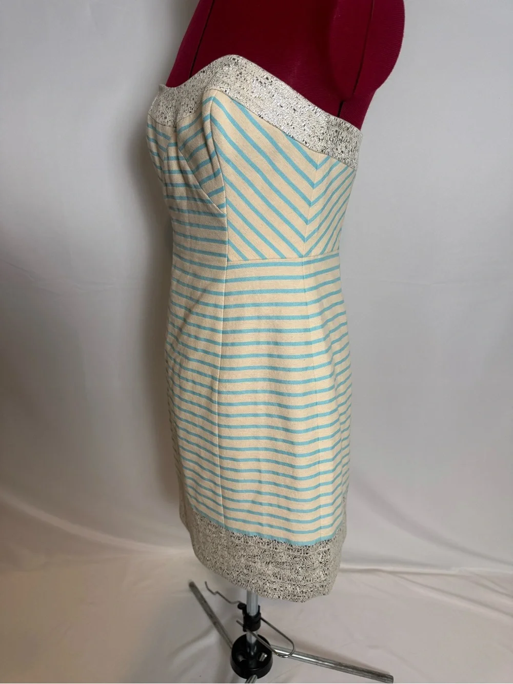 Lilly Pulitzer Remi Dress Women's Size 4 Strapless Blue Horizon Bayview Stripe - Picture 6 of 15